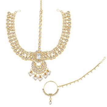 White Kundan Bridal Jewellery Neckalce set 3