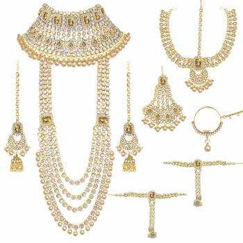 Gold Kundan Bridal Jewellery Neckalce set 1