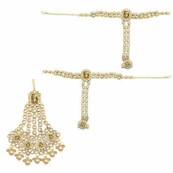 Gold Kundan Bridal Jewellery Neckalce set 3