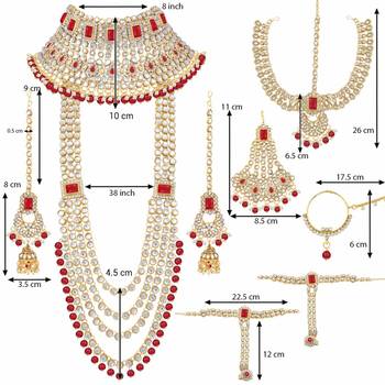 Red Kundan Bridal Jewellery Neckalce set 2