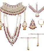 Maroon Kundan Bridal Jewellery Neckalce set