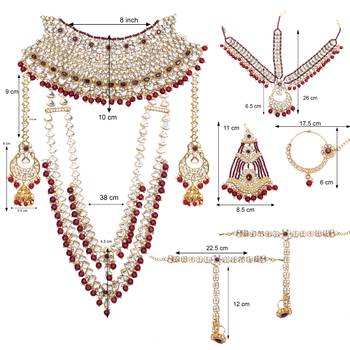 Maroon Kundan Bridal Jewellery Neckalce set 2