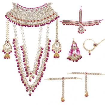 Ruby Kundan Bridal Jewellery Neckalce set 1