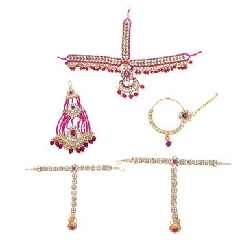 Ruby Kundan Bridal Jewellery Neckalce set 3