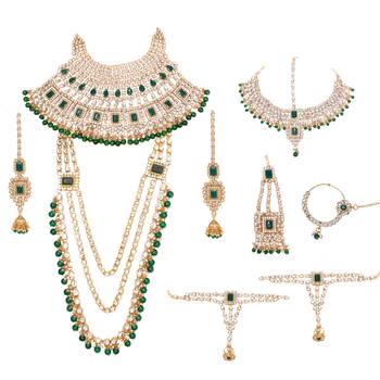 Green Kundan Bridal Jewellery Neckalce set 3