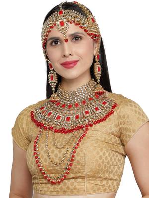 Red Kundan Bridal Jewellery Neckalce set 2