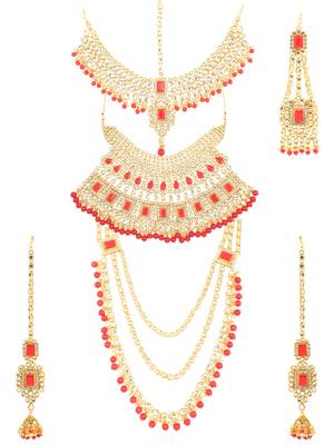 Red Kundan Bridal Jewellery Neckalce set 3
