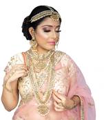 White Kundan Bridal Jewellery Neckalce set with pearls