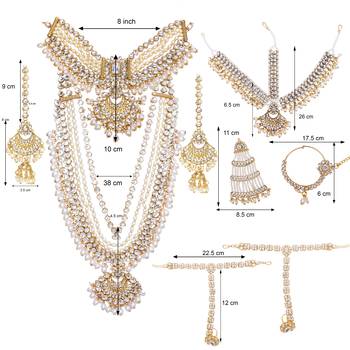 White Kundan Bridal Jewellery Neckalce set with pearls 3