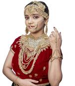 Peach Kundan Bridal Jewellery Neckalce set