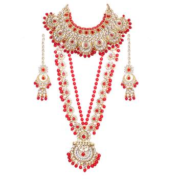 Red Kundan Bridal Jewellery Neckalce set 3