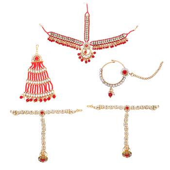 Red Kundan Bridal Jewellery Neckalce set 4