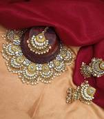 White Kundan Gold Plated Choker Necklace set