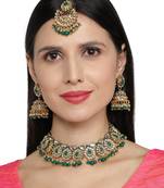 Green Kundan Gold Plated Choker Necklace set