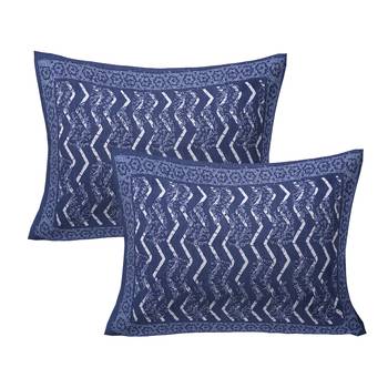 Dark Grey Zigzag  Pure Cotton Jaipuri Dabu Print Bedsheet 2