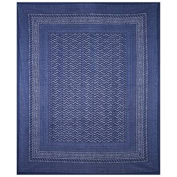 Dark Grey Zigzag  Pure Cotton Jaipuri Dabu Print Bedsheet 3