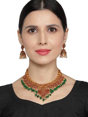 Multicolor South Indian Choker Neckalce Jewellery set 2