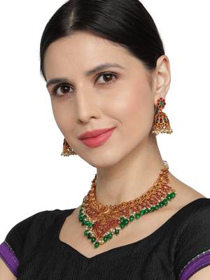 Multicolor South Indian Choker Neckalce Jewellery set 3
