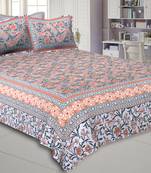 Awesome leaves Brown Cream Double Bedsheet