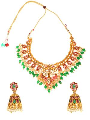 Multicolor South Indian Choker Neckalce Jewellery set 4