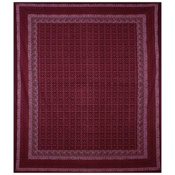 Maroon Retro Print Pure Cotton Jaipuri Dabu  Bedsheet 3