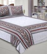 Artistic Quadrangle Brown Double Bedsheet