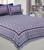 Zigzag Pulse Navy Blue Double Bedsheet