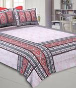 Artistic Quadrangle Red Double Bedsheet