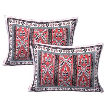 Artistic Quadrangle Red Double Bedsheet 2