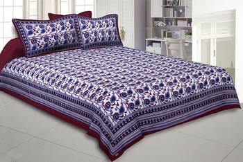 Violet Daffodils Double Bedsheet 1