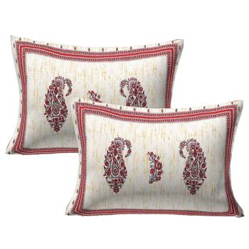 Marble Italica Maroon Cream Double Bedsheet 2