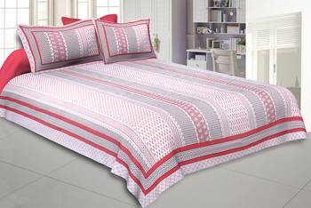 Longitudinal Composition Peach Double Bedsheet 1
