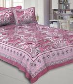 Floral Ripples Pink Double Bedsheet