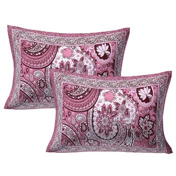 Floral Ripples Pink Double Bedsheet 2