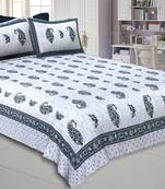 Marble Italica Green White Double Bedsheet