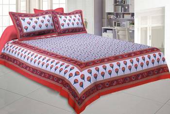 Double Bedsheet Pink Tulip With Two Pillow Cover 1
