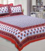 Double Bedsheet Pink Tulip With Two Pillow Cover