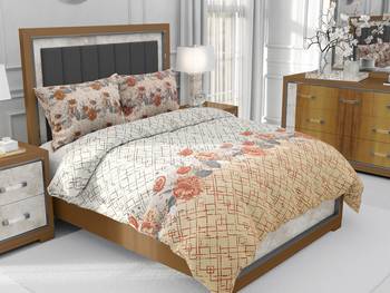 Brown Blooms King Size Bedsheet 1
