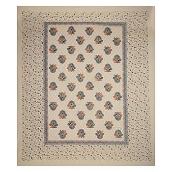 King Size Double Bedsheet Cream Satrangi Motif 2