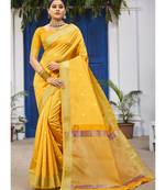 Yellow Woven Party Wear Cotton Silk Sarees