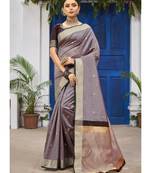 Brown Woven Party Wear Cotton Silk Sarees