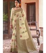Off White Woven Party Wear Cotton Silk Sarees