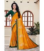 Women's Yellow Georgette Printed Saree