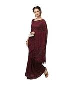Women'S Win Net Jacquard Saree
