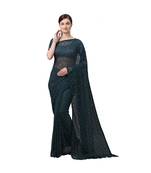 Women'S Rama Net Jacquard Saree