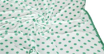 Green printed faux georgette saree with blouse 2