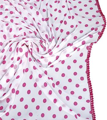 Pink printed faux georgette saree with blouse 2