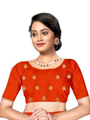 Yellow embroidered georgette saree with blouse 5