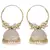 Traditional Gold Plated Enamelled White Jhumka And Hoop Baali Earring