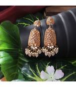 Gold Plated Partywear Meenakari Kundan studded Pastel Colour Earring